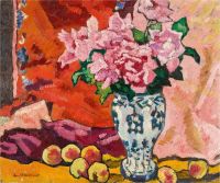 Valtat Louis Bouquet De Roses Aux Peches Ca. 1935 Leinwanddruck