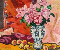 Valtat Louis Bouquet De Roses Aux Peches Ca. 1935 canvas print