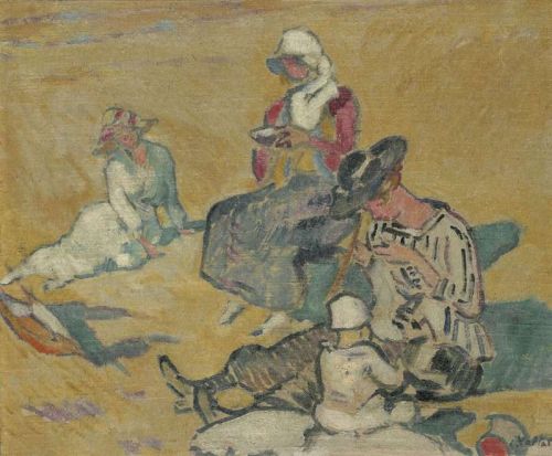 Valtat Louis Femmes A L Ouvrage Sur La Plage Ca. 1916 canvas print