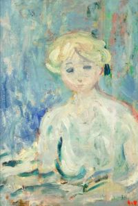 Valtat Louis Jeune Fille Blonde Au Noeud De Velours Noir 1897 Leinwanddruck