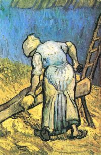 Van Gogh A Farmer Cutting Hay canvas print