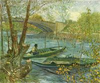 Van-Gogh-Angler und Boot am Pont de Clichy