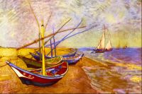 Van Gogh Boats Of Saintes-maries canvas print