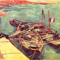 Van Gogh Boats With Sand