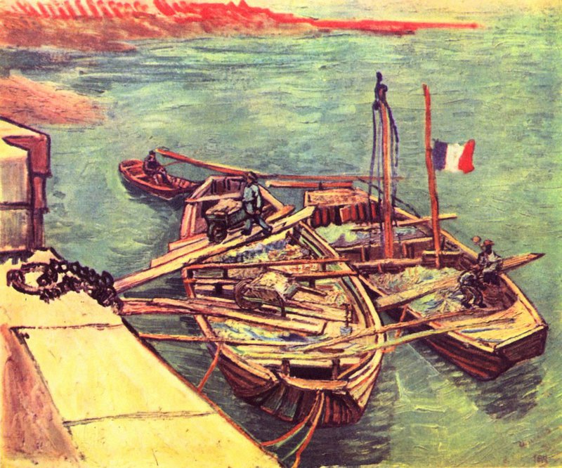 Van Gogh Boats With Sand canvas print