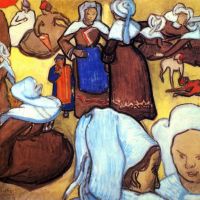 Van Gogh Bretonse vrouwen naar Emile Bernard