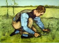 Van Gogh coupant l'herbe