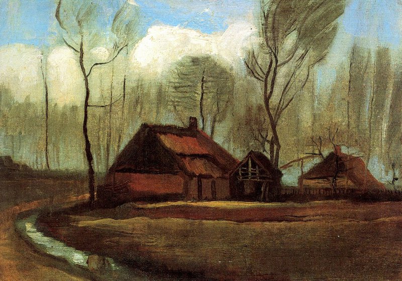 Van Gogh Farmhouses Among Trees canvas print