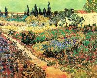 Blühender Garten Van Gogh mit Pfad