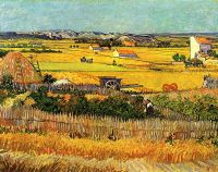 Vendanges Van Gogh à La Crau avec Montmajour en arrière-plan