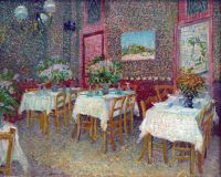 Van-Gogh-Innenraum eines Restaurants