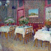 Van Gogh interior de un restaurante