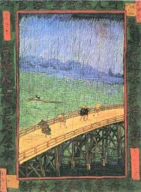 Van-Gogh-japanische Brücke im Regen nach Hiroshige