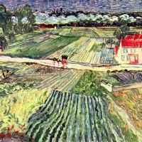 Van Gogh Landschap in Auvers in de regen 2