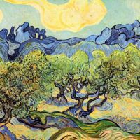 Paisaje de Van Gogh con olivos