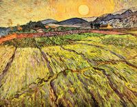 Van-Gogh-Landschaft mit gepflügten Feldern