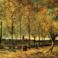 Calle de Van Gogh con álamos