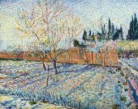 Van Gogh Orchard With Cypress canvas print