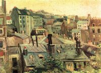 Van Gogh Overlooking The Rooftops Of Paris canvas print