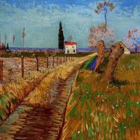 Van Gogh Pad door een veld met wilgen