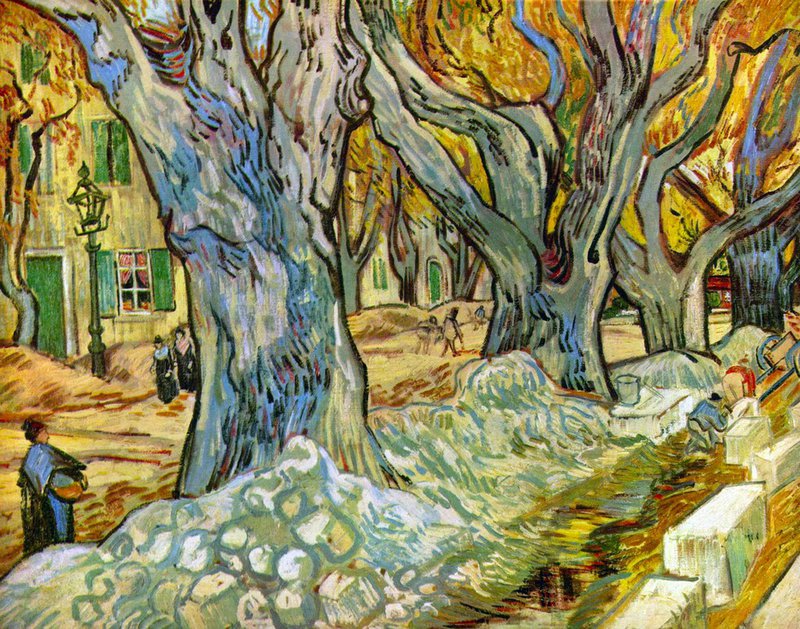 Van Gogh Road Workers On The Boulevard Victor Hugo In Saint-remy canvas print