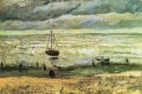 La plage de Van Gogh Scheveningen par temps orageux