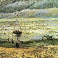 Playa de Van Gogh Scheveningen en tiempo tormentoso