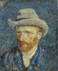 Autoritratto di Van Gogh con cappello di feltro grigio