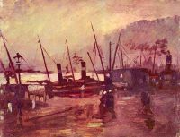Van Gogh Ships In Antwerp canvas print