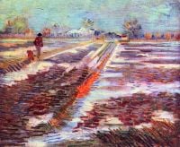Schneebedeckte Van Gogh-Felder in Arles