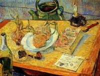 Van Gogh Nature Morte Planche à Dessin Pipe Oignons Et Cire à Cacheter