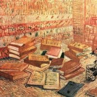 Van Gogh Stilleven met Franse romans en glas met roos