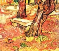 Van Gogh Steinbank im Garten des Krankenhauses von Saint-Paul
