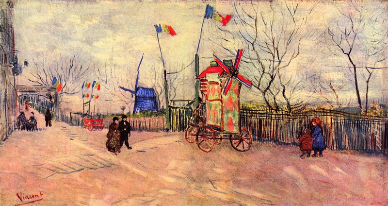 Van Gogh Street Scene In The Montmartre Le Moulin Au Poivre canvas print