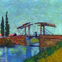 Van Gogh De Anglois-brug bij Arles De ophaalbrug
