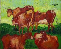 Van Gogh The Cows canvas print