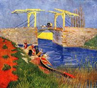 Van Gogh The Langlois Bridge At Arles With Women Washing canvas print