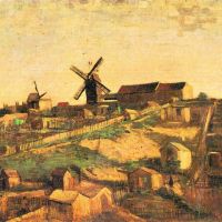 Van Gogh La colina de Montmartre con molinos de viento