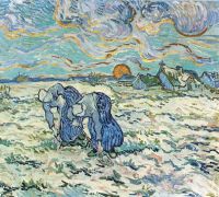 Van Gogh zwei gräbt ein Grab im Schnee