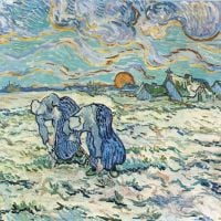 Van Gogh Twee graven een graf in de sneeuw