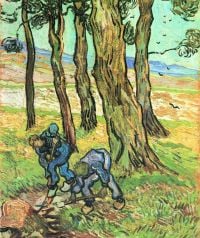 Van Gogh Deux hommes creusant une souche d'arbre