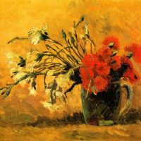 Jarrón Van Gogh con claveles