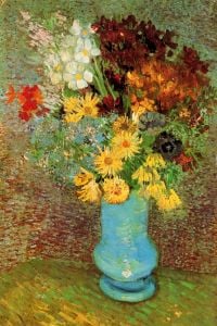 Van-Gogh-Vase mit Gänseblümchen und Anemonen
