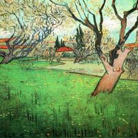 Vista de Van Gogh de Arles con árbol en flor