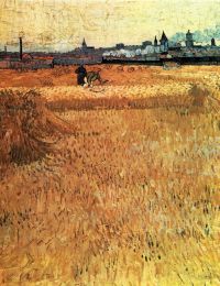 Champ de blé Van Gogh avec vue sur Arles