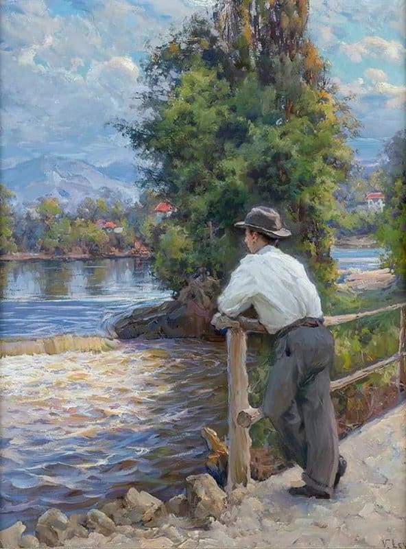 Vasili Levi View Over The Stream canvas print