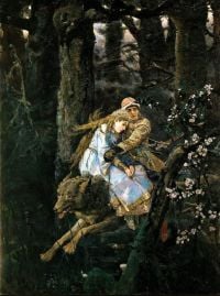 Vasnetsov Viktor Mikhaylovich Prince Ivan On The Grey Wolf 1889 canvas print