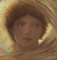 Vedder Elihu Porträt einer jungen Frau 1888 Leinwanddruck
