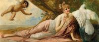 Veith Eduard A Recumbent Young Lady With Cockatoo And Putto