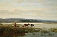 Verboeckhoven Eugene Watering The Cattle At Dawn